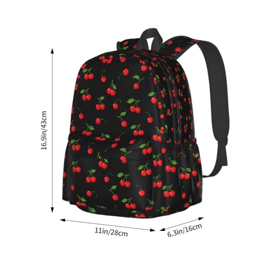 Cherry Kids Backpack School Backpack Teens Bookbag for Girls Boys Hiking Camping Travel Sports - color: Cherry