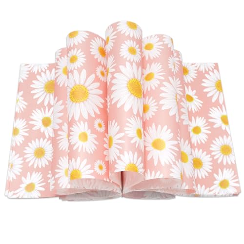 JarThenaAMCS 150 Pcs Daisy Pink Wax Paper Spring Flower Deli Paper Pastel Floral Food Sandwich Wrap Waterproof Oil-Proof Picnic Basket Liners for Party Kitchen Supplies, 9.8 x 8.3 Inch - color: Daisy Pink