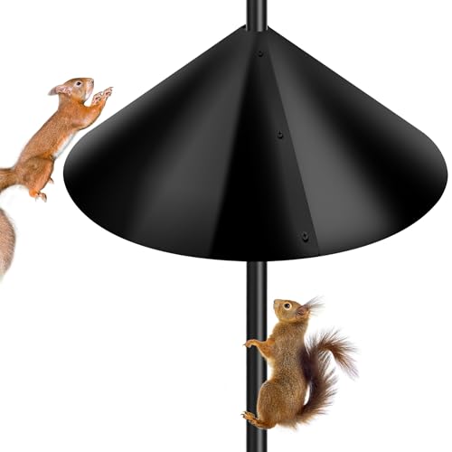 PP Squirrel Proof Baffle, Pole Mount Squirrel Guard Stopper for Outdoors Bird Feeder Pole - (Black, 16inch,1 Pack) - size: 16IN-1Set