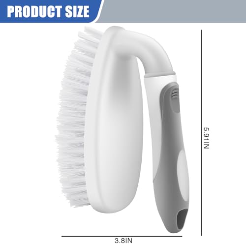 Heavy Duty Scrub Brush with Stiff Bristles 2 Pack Gray | Scrub Brushes for Cleaning Bathtub Scrubber Cleaning Brush for Bathroom, Shower, Kitchen, Sink, Carpet, Floor - color: Gray