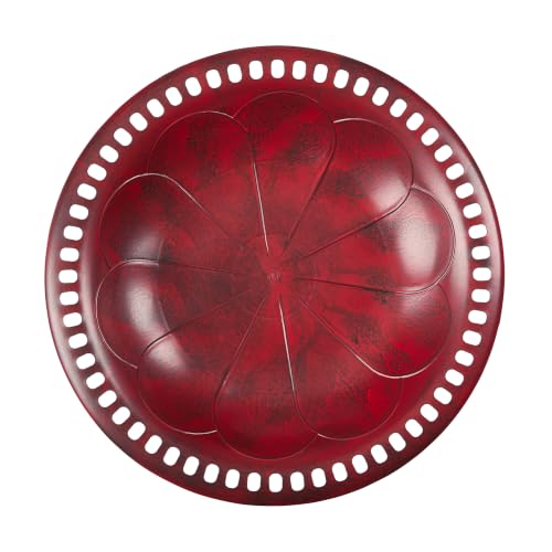 Backyard Expressions Outdoor Garden Bird Bath - Red - Weather Resistant Polyresin - 27 Inch - color: Red