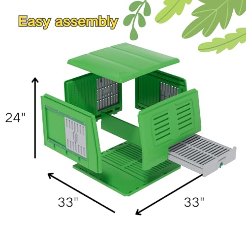 Durable Tall Plastic Large Chicken Coop with Run Outdoor - Easy Assembly Ajustable Portable Chicken House with Insulated Besting Boxes, Waterproof Cover, Clean Drawer, Mobile Wheels (Extend) - size: Extend