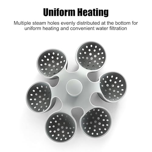 Eggs Boiler Rack, 6-Slots Silicone Egg Cooker with Anti-Scald Handle, Poached Egg Maker for Making Soft or Hard Boiled Eggs