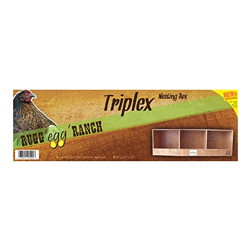 Rugged Ranch 4-Pack Triplex 36"x12"x12" Triple-Compartment Hen Nest Cubbies for 12 to 24 Hens - Wooden Chicken Coop Accessories for Interior Use, Furniture-Grade Wood, Easy Assembly