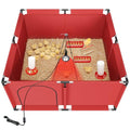 Brooder Box for Chicks, All-in-One Chick Starter Kit, Stainless Steel Frame Baby Chicken Brooder Playpen with 250W Heat Lamp, Perch, Feeder & Waterer Set, Up to 30 Chicks, Square Style