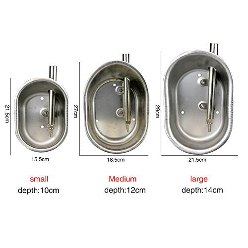 Pig Waterer Bowl Water Nipple Feeder for Hog Sows Swine Piglets | Stainless Steel Automatic Pig Waterer System,with 1/2" NPT(F) Thread,Durable & Rustproof, Large Oval Design