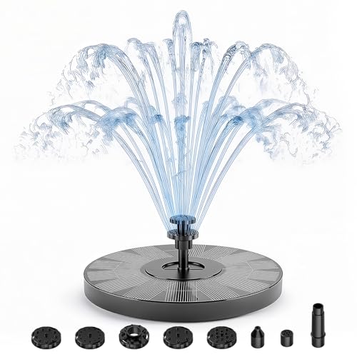 AISITIN 3.5W Solar Fountain for Bird Bath with 6 Interchangeable Nozzles | Floating Solar Water Fountain Pump, Outdoor Solar Water Pump for Garden Pond, Aquarium, Fish Tank, Pool