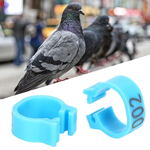 8mm Pigeon Leg Bands 0-100 Numbers Chicken Identification Leg Bands for Bantam Finch Dove Lovebird Coturnix Quail (Blue) - color: Blue