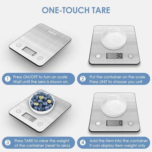 Geek Chef Food Scale,Smart Food Nutrition Scale, Scale for Food Weight Loss,Digital Kitchen Scales,Kitchen Tools for Baking, Cooking,Meal Prep,Weight Loss,1g/0.1oz Precise Graduation, Stainless Steel - color: Silver
