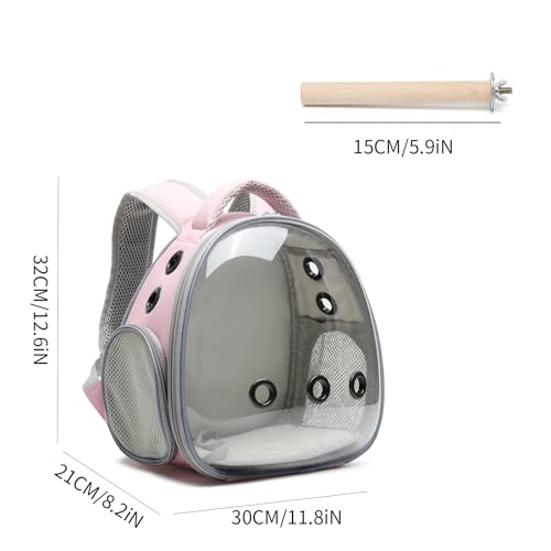 Portable Travel pet Backpack Carrier Hamster Bag Guinea Pig Bird Small Dog cat Turtle Carrier Rabbit Cage Squirrel Bearded Dragon Breathable Hangbag (Pink+Accessories) - color: pink+accessories