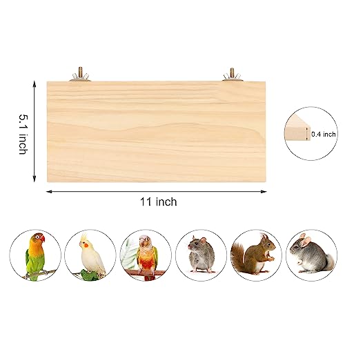 Wontee Bird Perch Stand Wooden Platform for Cockatiels Conures Rats Gerbils Chinchillas Squirrels (S) - size: S