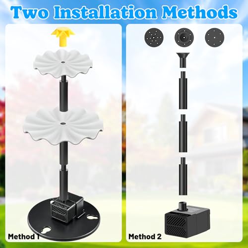 Solar Water Fountain for Bird Bath, 2.5W DIY Solar Powered Fountain Pump Kit with 4 Spray Nozzles, 9.54FT Cable for Birdbath, Garden, Pond, Pool, Outdoor - color: 2.5w Solar Fountain