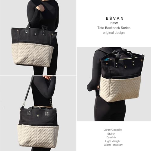 Diaper Tote Bag Totepack Backpack Crossbody Bag 3 in 1 for Women Laptop Backpack Multifunctional with Insulated Pockets - color: Linen Beige