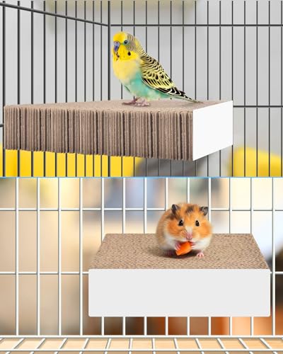 KATUMO Parrot Toys, 7.87 Inch Conure Shredder Foraging Chew Toys Bird Perch Stand Cardboard for Parakeet Cockatiel Canary Conure Mynah Small Parrots