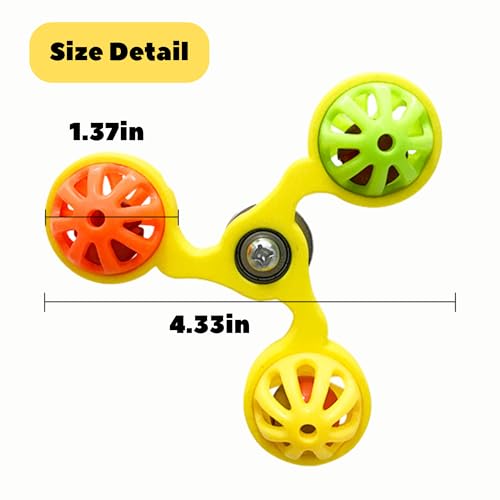 Spinning Bird-Toys Bird Cage Toys & Bird Perch Parrot-Parakeet Budgie Cockatiel Conure Macaw Chicken Parrot Enrichment Cage Accessories Small Animal Chewing Toy (Yellow Spinner Bell) - color: Yellow Spinner Bell