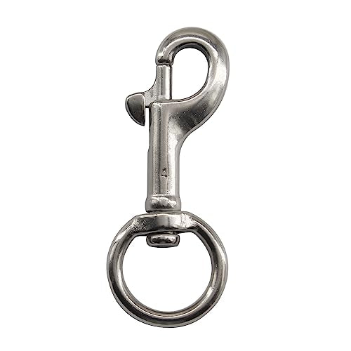 （4 Pieces) 82mm Swivel Eye Snap Hooks 316 Stainless Steel Marine Grade Single Ended Trigger Chain Clip for Dog Leash,Key Chain,Boat Ropes and Cages - color: 82mm