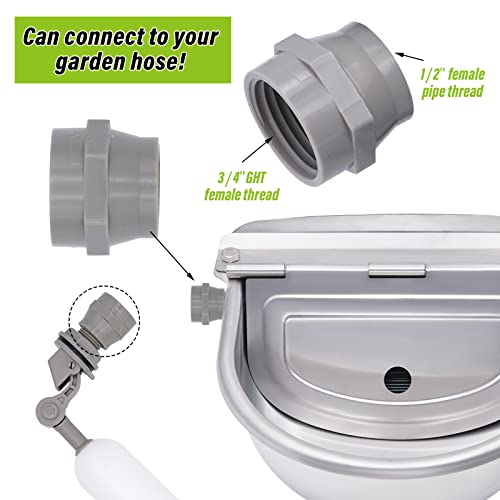 MINYULUA Heated Automatic Water Bowl Stainless Steel for Dogs Horse | Heated Water Bowl, Pet Thermal-Bowl, Constant Temperature Dispenser, Chew-Resistant, Save Effort and Time, Easy to Install