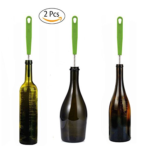 Long Bottle Brush, 17 in Bendable Cleaner Brushes for Cleaning Neck Beer Bottles, Wine, Baby Bottles, Water Bottles, Tumblers, Flask, Bird Feeder, Vase and Brewing Supplies black/2Pack - color: Black/2pcs