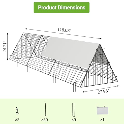 Chicken Run Tunnel for Yard & Outside | Outdoor Chicken Run Tunnel for Yard, Also for Ducks & Rabbits, Outside Chicken Tunnel
