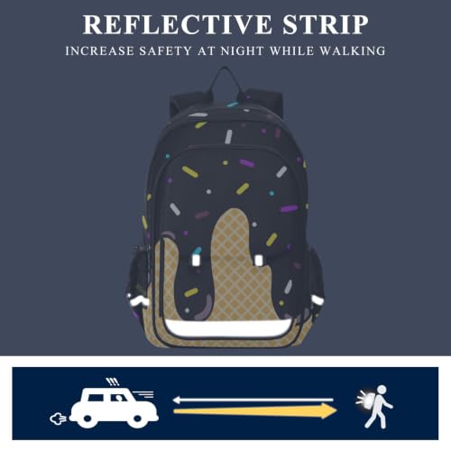 Kids Backpack Elementary Middle School Bags for Boys Girls | Travel, Daypack, Lightweight, Waterproof, with Reflective Strip - color: Multi 1