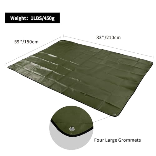 2 Pack Heavy Duty Waterproof Emergency Thermal Tarp, Insulated Survival Blanket for Outdoor Camping, Hiking, and Emergency Shelter, Green - color: Green 83''x59'',2 Packs