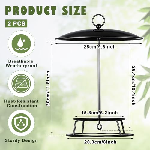 2 Pcs Cylinder Bird Feeder Outdoor Seed Cake Feeder Metal Suet Cake Holder Backyard Wild Bird Feeding Feeders for Outdoors Garden(Classic)