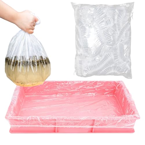 50 Pcs Disposable Rabbit Cage Liner Litter Box Liners Pet Tray Film Bags | Quick Cleanup Leak-Proof Small Animal Toilet Plastic Film Cover for Guinea Pig Bunny Bird Chinchilla - size: Micro