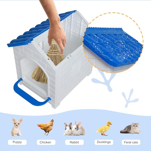 Chicken Nesting Box, Waterproof Hens Nesting Boxes with Chicken Nesting Pads for Laying Eggs, Wall Mount Nesting Boxes for Chickens, Duck, Rabbit, Poultry (Blue) - color: blue, size: 15.7"D x 14.3"W x 17.3"H