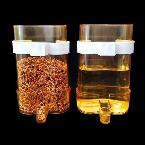 Parakeet Water Dispenser Parrot Water Feeder Bird Seed Container for Cage Cockatiel Cage Accessories Automatic Feeding for Budgies Finch Small Birds 2pcs - color: Coloured, size: 2Pcs