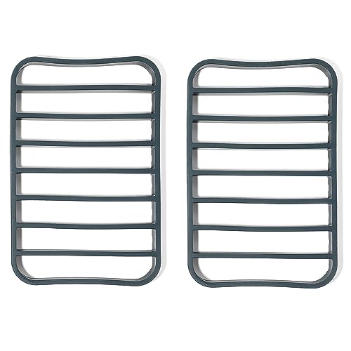 Silicone Roasting Rack Pan Extra Large, Dishwasher Safe, BPA Free, Non-Toxic, 7 in by 10.75 in, Navy, 2 Pack