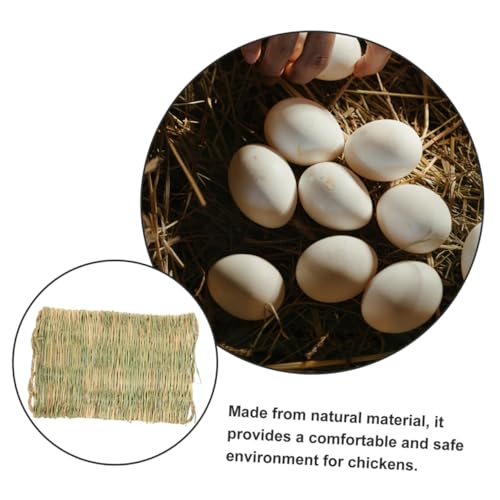 BESPORTBLE Chicken Nesting Pad Straw Mat Poultry Nest Box Liner Chicken Coop Straw Woven Mat Natural Nesting Pads for Eggs