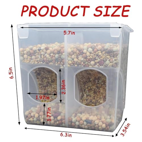 Automatic Pigeon Bird Feeder Water, Plastic Feeder Water Dispenser Drinkers for Cage, No Mess Hanging Parrot Food Bowl Container, Cage Accessories for Parakeet Quail Bird Chicken (2 Hole-Hook) - size: 2 Hole-Hook
