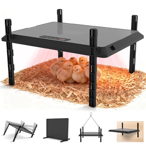 Smart Chick Brooder Heating Plate, Chicken Coop Heater, 75W Brooder Heater with Timer & Adjustable Thermostat, Radiant Heat Panel for Poultry, Energy-Efficient, UL-Compliant