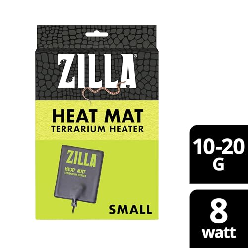 Zilla Heat Mat, Terrarium Heater for Reptiles, Snakes (Ball Pythons, Corn Snakes), Leopard Geckos, Tortoises, Amphibians and Arachnids, Small, Fits 10-20 Gallon, 8 Watt | Terrarium Heater for Reptiles, Snakes (Ball Pythons, Corn Snakes), Leopard Geckos, T