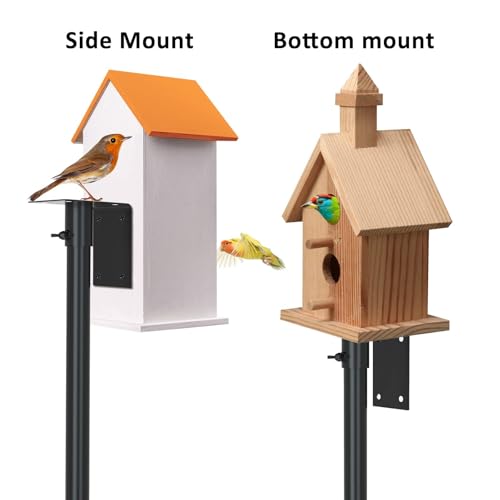 ERYTLLY Bird House Pole Mount Kit 80 Inch - Adjustable Hummingbird Bird Feeder Post Support Rod Universal Stand Set with 5 Prongs for Outdoor, Yard, Garden Decor, Black - size: 80 in with Mount Kit