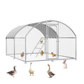 Large Metal Chicken Coop with Roosting Perch and Cover | Dome roof chicken run with waterproof UV-resistant cover, 10' W x 13.2' L x 6.4' H spacious enclosure for chickens, ducks - size: 158.4"L x 120.0"W x 76.8"H