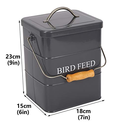 Bird Feeder,Bird Food Jar Pet Food Storage Airtight Food Storage Container-Gray - color: Gray
