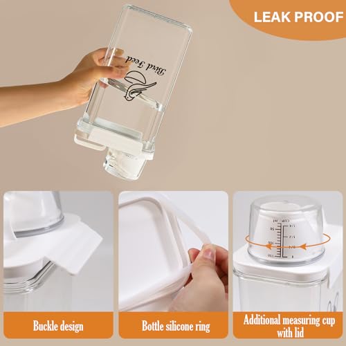 Bird Seed Storage Container Airtight | 3 Qt/2.5 L Clear Plastic Bird Food Container Portable-with Measuring Cup/Lid|Pet Food Storage Container |Wild Bird Seed Dispenser|BPA Free - color: Bird Feed