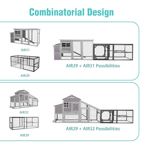 Suumerpety Heavy-Duty Metal Chicken Coop Run Extension - 14.3 sq ft Lockable Outdoor Playpen for Chickens, Ducks, Rabbits | Predator-Proof Design, Expandable Panels & Weather-Resistant Frame