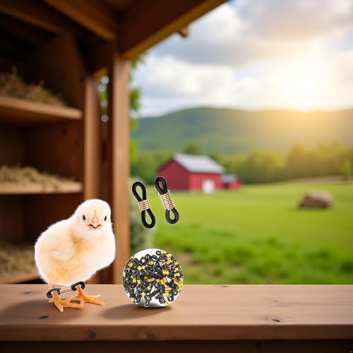 50 Pcs Black Baby Chick Splay Leg Hobble Chicken Leg Bands, Adjustable Chicken Hobble Braces for Spraddle Leg Repair Poultry Care Supplies, Bird Ducks Newly Hatched, Poultry Feeding Equipment