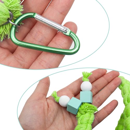 59 Inches Spiral Rope Perch, Swing, Cage Stand Pole Accessories, Climbing Toy for Parrot Parakeet Budgies Lovebirds Cockatiels (59"/1.5 M) - color: Green, size: 59 inches