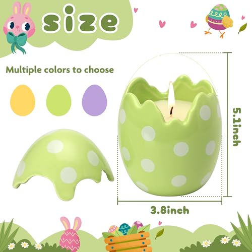 KORMMCO Easter Egg Candle, Vanilla Scented, Green, 8.5oz - color: Green