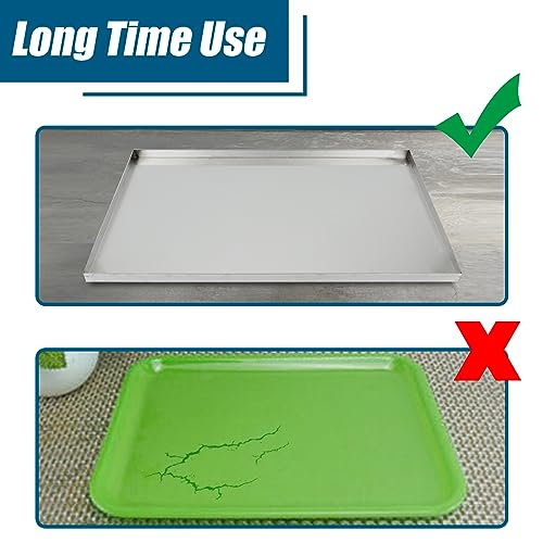 Confote Stainless Steel Replacement Tray for Dog Crate, 23.6"x17.6" Pet Cage Floor Pan Chew-Proof & Crack-Proof - size: 23.6"L x 17.6"W x 1.5"H