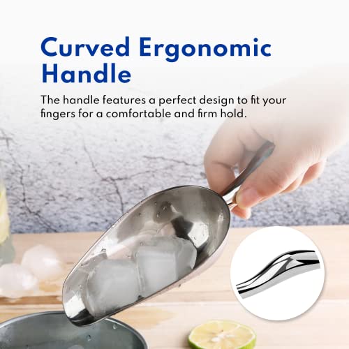 New Star Foodservice Restaurant Grade Stainless Steel Bar Ice Flour Utility Scoop, 24-Ounce - size: 24-Ounce Stainless Steel