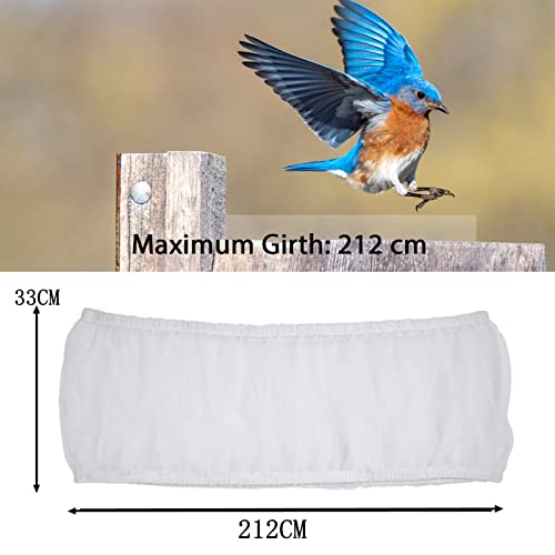 Hakeeta Bird Cage Skirt, Mesh Bird Seed Catcher, Birds Cage Airy Net Cover, Soft Nylon Ventilated Skirt Traps Cage Basket Seed Guard Parrot with Adjustable Drawstring.(Large Size-XL(White) - color: White