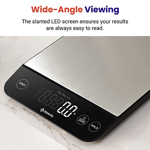Etekcity 22lb Food Nutrition Scale, Smart Calorie Calculator, Waterproof - color: Stainless Steel with Black Accents