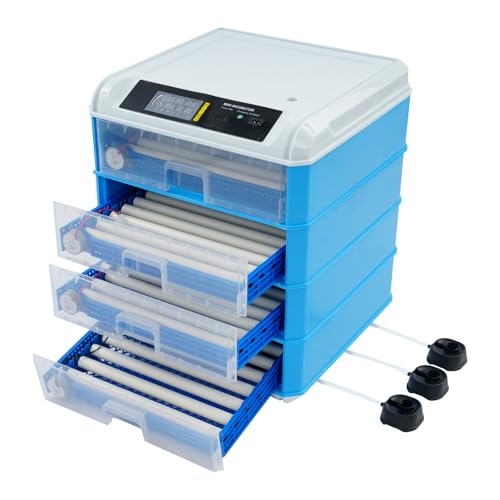 Egg Incubator 200-240 Digital Poultry Hatcher Machine 110V 80W Automatic Egg Incubator with Automatic Egg Turning & Temperature Control, Incubator for Chicken Duck Goose Quail Bird Hatching
