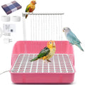 Automatic Parakeet Bird Bath with Pump,Parrot Shower Bathtub (Pink) | Circulating Water System Large Bird Fountain Bath Bathing Tub for Budgie Cockatiel Lovebird Conure - color: Pink