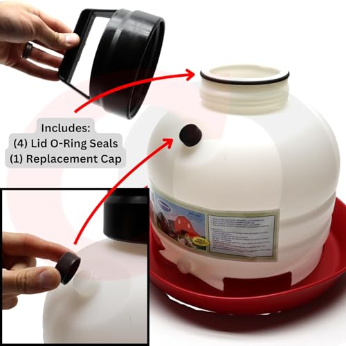 Captain O-Ring - Replacement O-Ring Kit for Little Giant PPF & Farm-Tuff Poultry Fountains (4 o-Rings, 1 Cap) - PPF310KIT PG04-KIT 466164