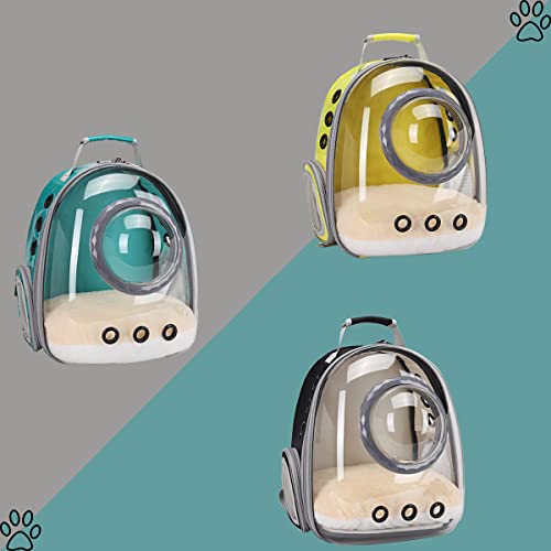 Bubble Cat Carrier Backpack, Transparent Pet Carrier Backpack for Small Puppy and Bunny, Space Capsule Bubble Cat Backpack Carrier, Airline Approved Waterproof Green Pet Backpack for Small Dog - color: Black